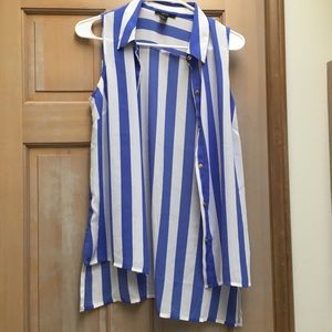 Blue and white stripe blouse